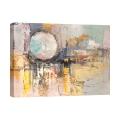 Tableau abstrait coloré impression sur toile moderne Tramonto di luna Lucas Promotion