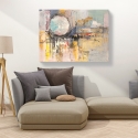 Tableau abstrait coloré impression sur toile moderne Tramonto di luna Lucas Remises