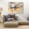 Tableau abstrait coloré impression sur toile moderne Tramonto di luna Lucas Remises