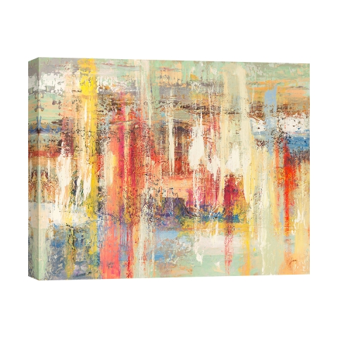 Tableau abstrait moderne sur toile canvas Couleurs reflets Lucas Promotion