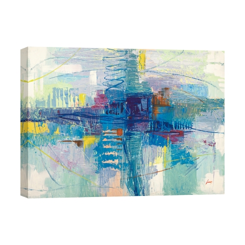 Tableau abstrait impression sur toile canvas Di sera sul mare Lucas Promotion