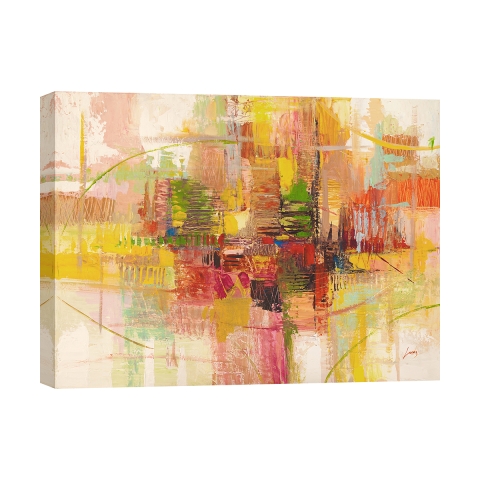 Tableau abstrait coloré sur toile pour salon Estate Lucas Promotion
