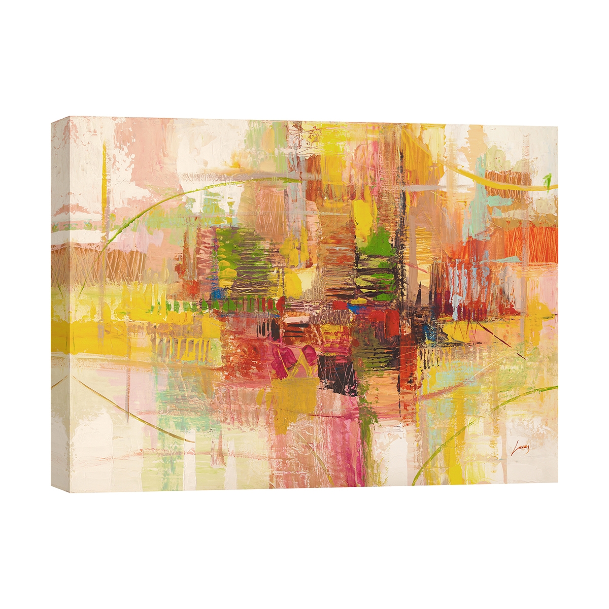 Tableau abstrait coloré sur toile pour salon Estate Lucas Promotion Tableau abstrait coloré sur toile pour salon Estate Lucas Promotion