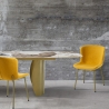 Ensemble de 4 chaises modernes en tissu pour salle à manger cuisine Rann Gold Vente