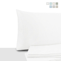 Lot de 2 taies d'oreiller 50x80cm en percale de coton à rabat Miami Promotion
