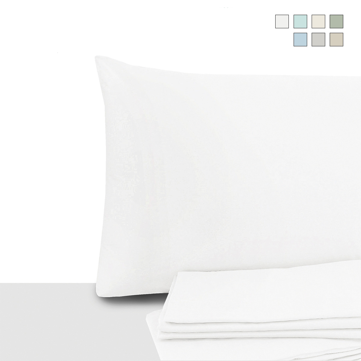 Lot de 2 taies d'oreiller 50x80cm en percale de coton à rabat Miami Promotion Lot de 2 taies d'oreiller 50x80cm en percale de coton à rabat Miami Promotion