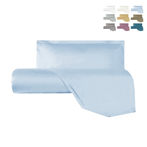 Ensemble housse de couette et taie d'oreiller pour lit simple en satin de coton Argentario Promotion