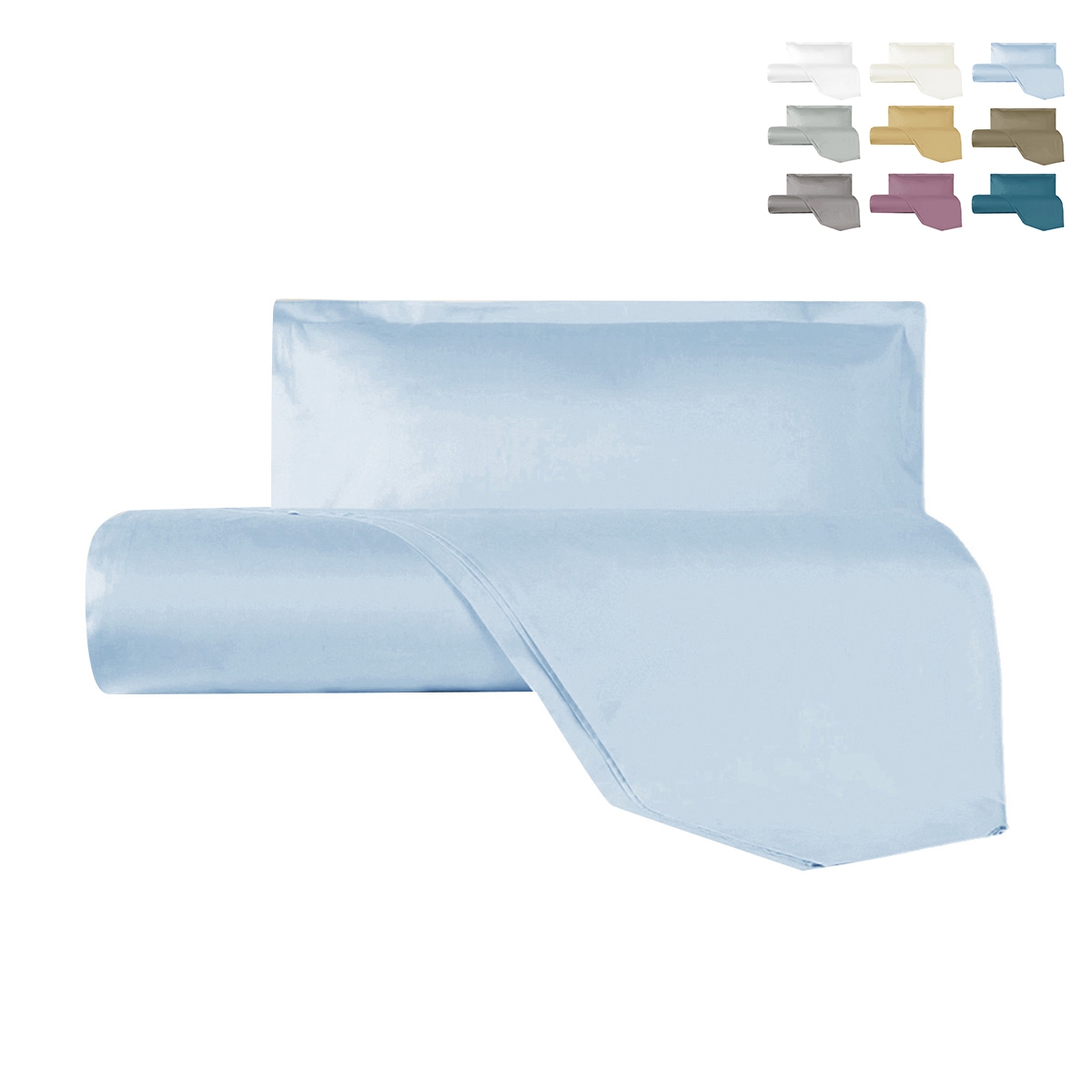 Ensemble housse de couette et taie d'oreiller pour lit simple en satin de coton Argentario Promotion