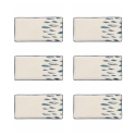 Ensemble de 6 assiettes rectangulaires en céramique de service 29x15cm Marechiaro Promotion