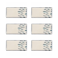 Ensemble de 6 assiettes rectangulaires en céramique de service 29x15cm Marechiaro Promotion