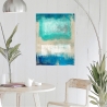 Tableau imprimé sur toile abstrait moderne beige bleu Magic Sea Ludwig Maun Remises