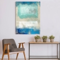 Tableau imprimé sur toile abstrait moderne beige bleu Magic Sea Ludwig Maun Vente