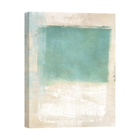 Tableau moderne abstrait sur toile beige bleu Libra I Ludwig Maun Promotion