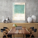 Tableau moderne abstrait sur toile beige bleu Libra I Ludwig Maun Vente