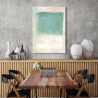 Tableau moderne abstrait sur toile beige bleu Libra I Ludwig Maun Vente
