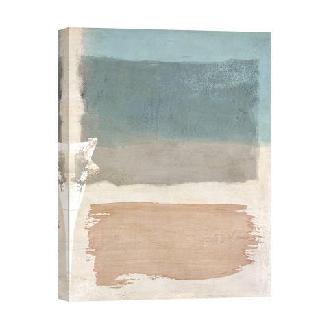 Tableau sur toile abstrait nuances beige bleu Libra II Ludwig Maun Promotion