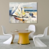 Tableau moderne impression sur toile Barche sulla spiaggia Luigi Florio Vente