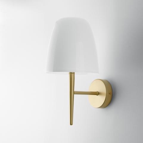Applique d'intérieur en métal doré avec diffuseur en verre blanc Ares AP1 Promotion