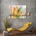 Tableau avec bateaux impression sur toile Regata di Primavera Luigi Florio Vente