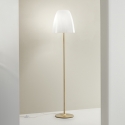 Lampadaire en métal doré avec diffuseur en verre blanc Ares PT Vente
