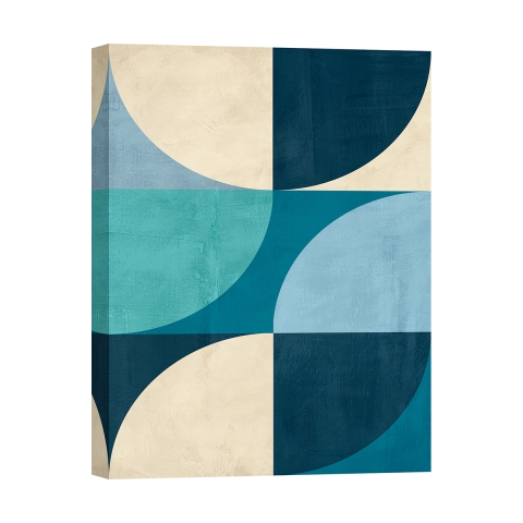Tableau abstrait géométrique impression sur toile Deep Waters Sandro Nava Promotion
