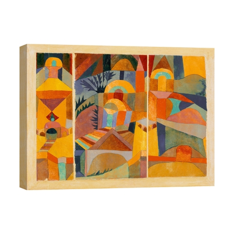 Impression sur toile canvas "Temple Gardens" de Paul Klee - Abstrait Géométrique Promotion
