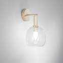 Applique murale en métal doré avec diffuseur en verre soufflé Brandy AP Promotion