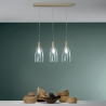 Suspension dorée trois lumières abat-jours en verre Brandy 3LS Vente