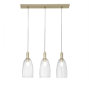 Suspension dorée trois lumières abat-jours en verre Brandy 3LS Offre