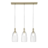 Suspension dorée trois lumières abat-jours en verre Brandy 3LS Offre