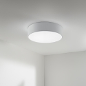 Plafonnier moderne rond 57 cm en métal et tissu coloré Capital Vente