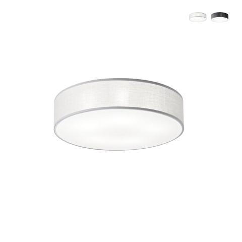 Plafonnier moderne rond 57 cm en métal et tissu coloré Capital Promotion