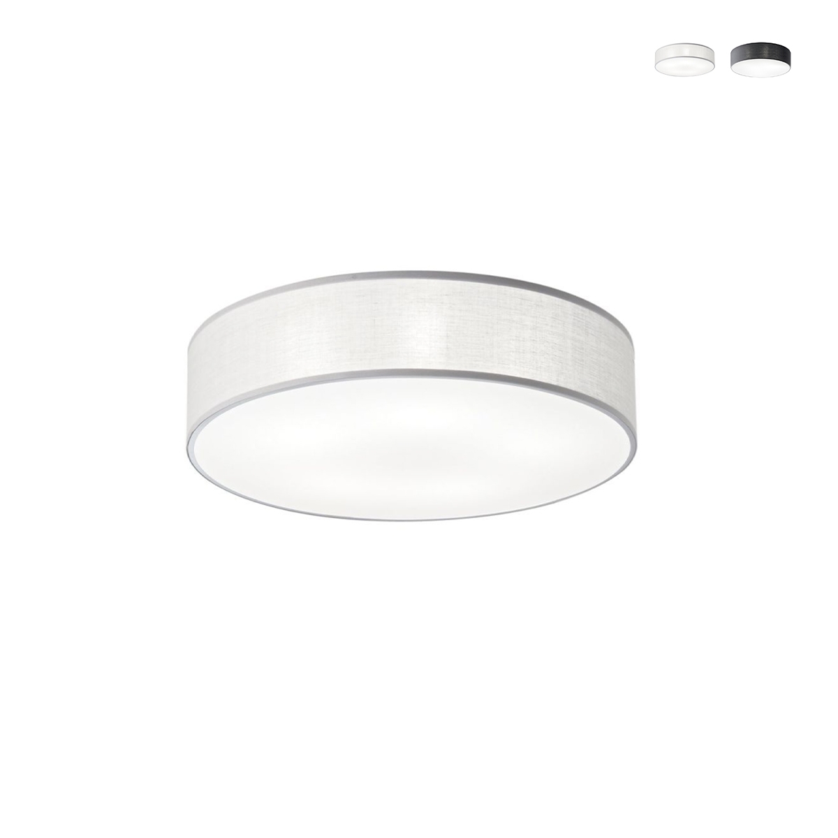 Plafonnier moderne rond 57 cm en métal et tissu coloré Capital Promotion