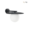Applique vintage en métal avec diffuseur rond en verre blanc Chaplin AP Promotion