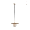 Suspension métal abat-jour en verre 30cm Chaplin LS1 Promotion