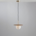 Suspension métal abat-jour en verre 30cm Chaplin LS1 Vente