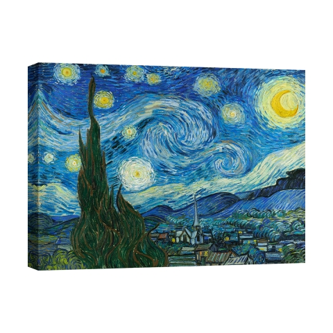 Tableau impressionniste impression sur toile Nuit étoilée Vincent van Gogh Promotion