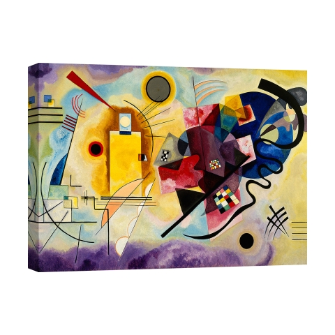 Tableau abstrait moderne impression sur toile Yellow, Red & Blue Kandinsky Promotion
