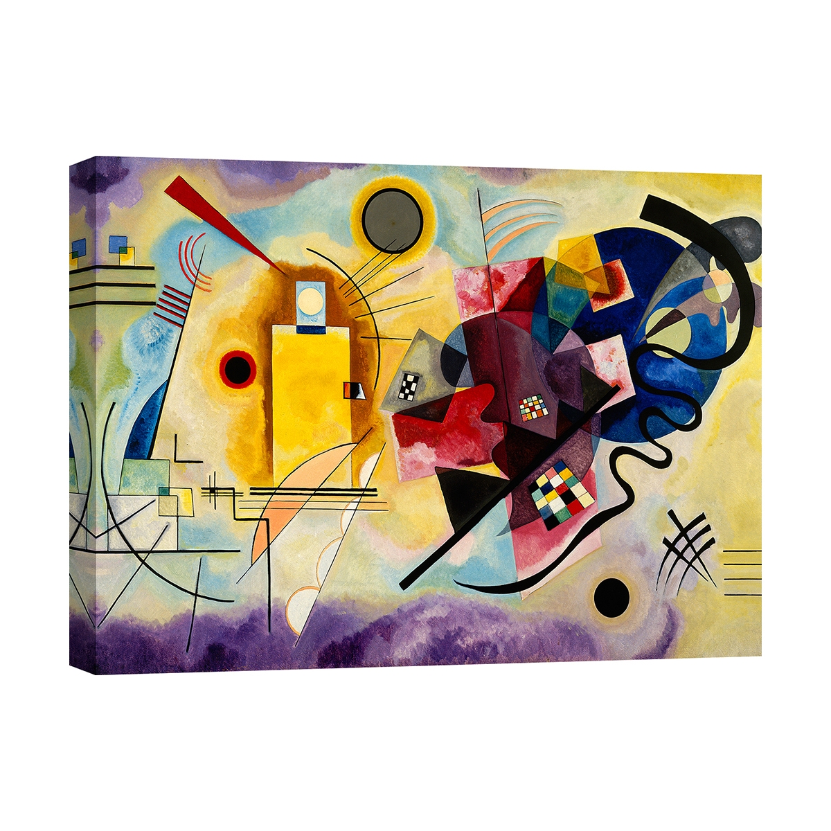 Tableau abstrait moderne impression sur toile Yellow, Red & Blue Kandinsky Promotion Tableau abstrait moderne impression sur toile Yellow, Red & Blue Kandinsky Promotion