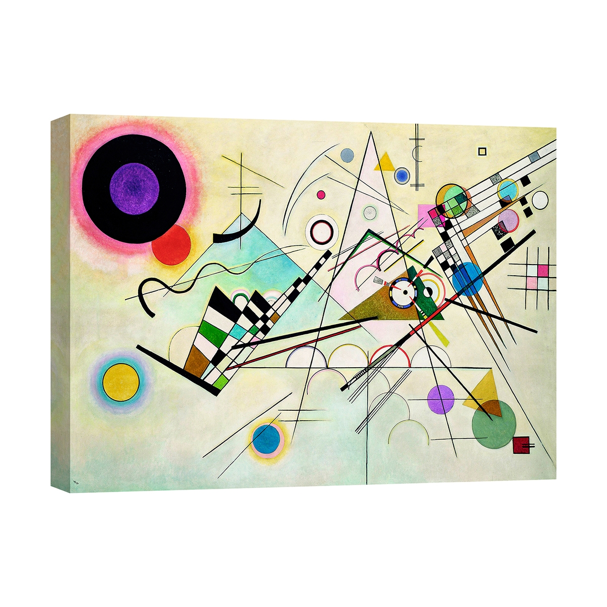Impression sur toile tableau abstrait contemporain Composition VIII Kandinsky Promotion