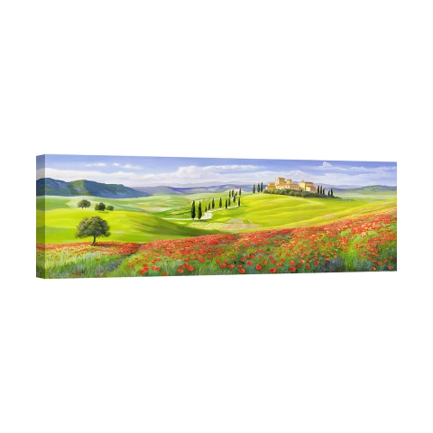 Tableau paysage colline Verso il borgo en Toscane Adriano Galasso Promotion