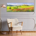 Tableau paysage colline Verso il borgo en Toscane Adriano Galasso Remises