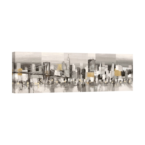 Tableau moderne abstrait sur toile Manhattan & Brooklyn Bridge Luigi Florio Promotion