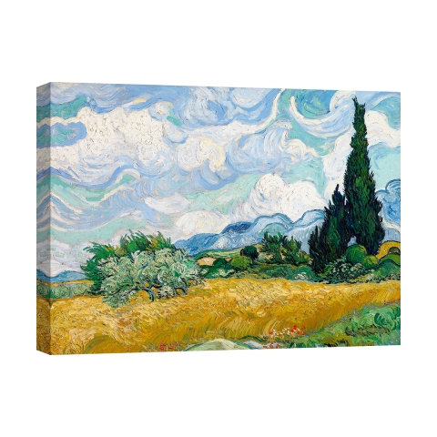 Impressionnisme impression sur toile Champ de Blé avec Cyprès van Gogh Promotion