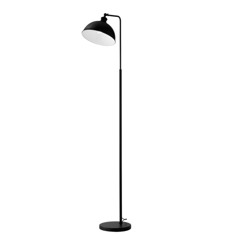 Lampadaire sur pied en métal noir style vintage Charleston LP Promotion