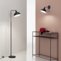 Lampadaire sur pied en métal noir style vintage Charleston LP Vente