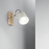 Applique Eda AP en bois et métal blanc, lumière orientable, style scandinave Vente