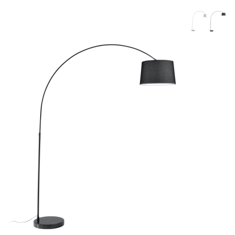 Lampadaire courbé en métal avec base en marbre abat-jour en tissu Dream Promotion
