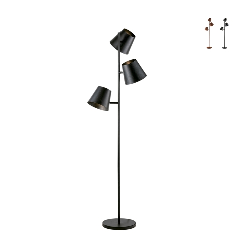 Lampadaire Colt LP3 en métal à trois lampes orientables style industriel Promotion