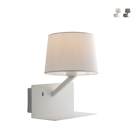 Applique en métal avec prise USB et abat-jour classique en tissu Ciak Promotion